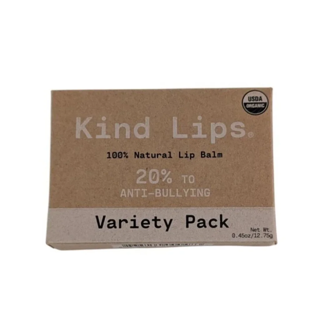 Be KIND LIPS 3-Pack Natural Lip Balm Organic Ellen Show Chapstick‎ NEW